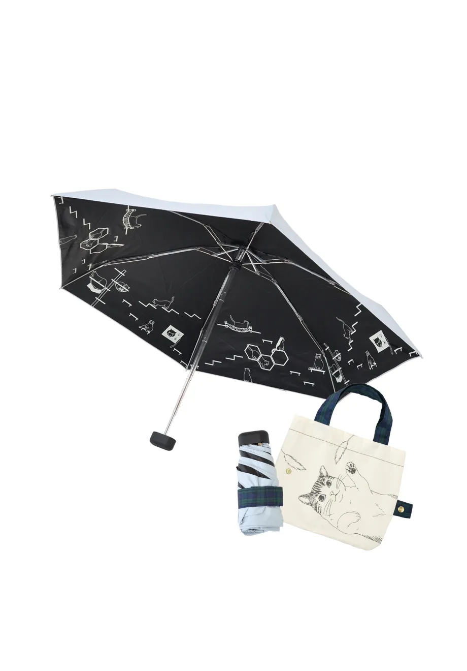 黒コーティング晴雨兼用スクエアミニ傘